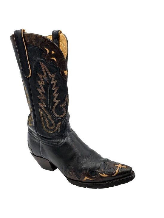 Liberty Boot Co. Other - Liberty Boots Co Mens 12D Black Brown Leather Cowboy Western Biker Motorcycle